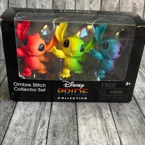 Disney Pride Ombre Stitch 3-Figure Set - Red, Yellow, Teal/Blue